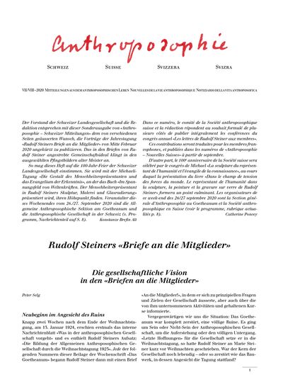 Schweizer Mitteilungen - Juli/August 2020