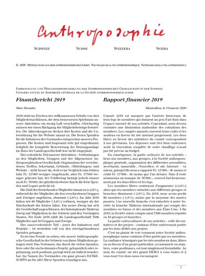 Schweizer Mitteilungen - Februar 2020