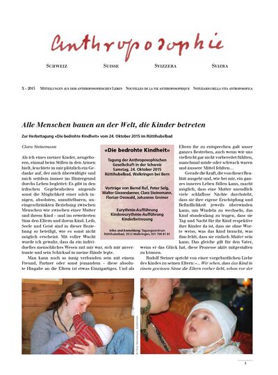 Schweizer Mitteilungen - Oktober 2015